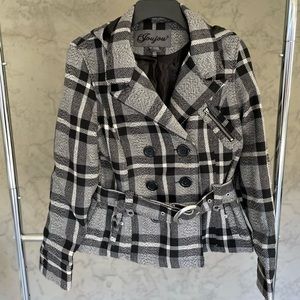 Jou Jou plaid hooded coat. Size: large